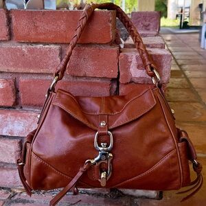 Francesco Biasia Brown Shoulder Bag with Braided Strap